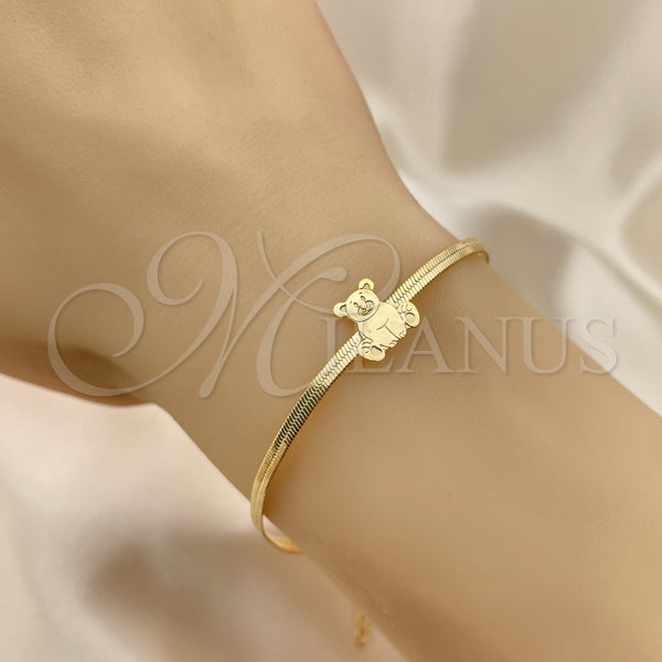 Gold Filled Ring — Basic Bracelet Teddy Bear and Herringbone Design Polished — alternate product view — SKU 151252 | Oro Laminado anillo — básico Bracelet Teddy Bear and Herringbone diseño pulido — SKU 151252