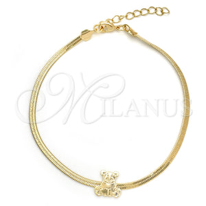 Gold Filled Ring — Basic Bracelet Teddy Bear and Herringbone Design Polished — main product view — SKU 151252 | Oro Laminado anillo — básico Bracelet Teddy Bear and Herringbone diseño pulido — SKU 151252