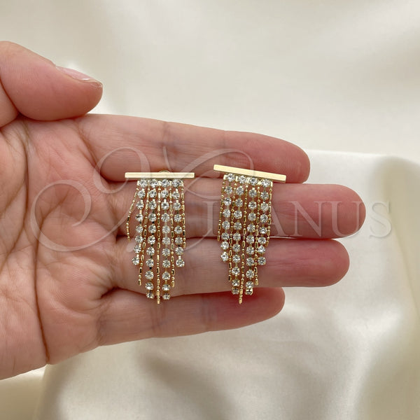 Gold Filled Ring — Long Earring Cluster Design with White Cubic Zirconia — alternate product view — SKU 151257 | Oro Laminado anillo — Long Earring Cluster diseño with blanco Cubic Zirconia — SKU 151257
