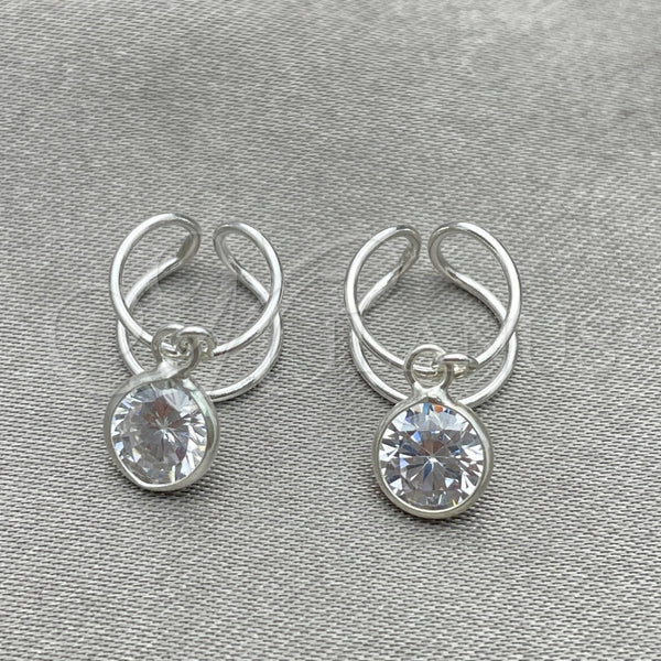 Sterling Silver Ring — Earcuff with White Cubic Zirconia Polished 02. — main product view — SKU 151279 | Plata 925 anillo — Earcuff with blanco Cubic Zirconia pulido 02. — SKU 151279