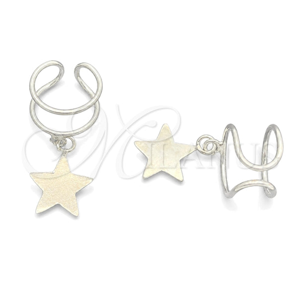 Sterling Silver Ring — Earcuff Star Design with White Cubic Zirconia Polished — main product view — SKU 151280 | Plata 925 anillo — Earcuff estrella diseño with blanco Cubic Zirconia pulido — SKU 151280