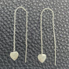 Sterling Silver Threader Earring, Heart Design, Polished, Silver Finish, 02.401.0081