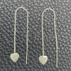 Sterling Silver Ring — Threader Earring Heart Design Polished 02. — main product view — SKU 151283 | Plata 925 anillo — Threader Earring corazón diseño pulido 02. — SKU 151283