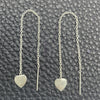 Sterling Silver Threader Earring, Heart Design, Polished, Silver Finish, 02.401.0081