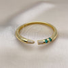 Oro Laminado Individual Bangle, Gold Filled Style with Green Cubic Zirconia and White Micro Pave, Polished, Golden Finish, 07.341.0041 (06 MM Thickness, One size fits all)
