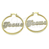 Oro Laminado Medium Hoop, Gold Filled Style Nameplate Design, Polished, Golden Finish, 02.213.0446.40 for wholesale, main product view