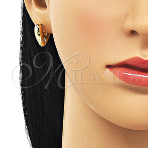 Gold Filled Hoop Earrings — Huggie Hoop Heart Design Polished 02. — main product view — SKU 151356 | Oro Laminado aretes de aro — Huggie Hoop corazón diseño pulido 02. — SKU 151356