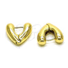 Oro Laminado Huggie Hoop, Gold Filled Style Heart Design, Polished, Golden Finish, 02.213.0447
