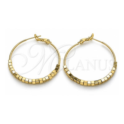 Oro Laminado Medium Hoop, Gold Filled Style Polished, Golden Finish, 02.213.0448.40