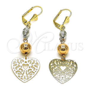 Gold Filled Ring — Long Earring Heart and Tree Design Polished Tricolor — main product view — SKU 151359 | Oro Laminado anillo — Long Earring corazón and Tree diseño pulido Tricolor — SKU 151359
