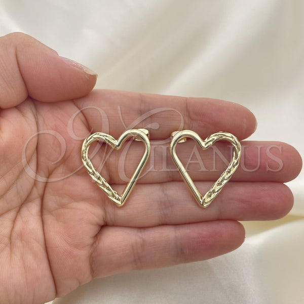 Gold Filled Ring — Stud Earring Heart Design Polished 02. — alternate product view — SKU 151366 | Oro Laminado anillo — Stud Earring corazón diseño pulido 02. — SKU 151366