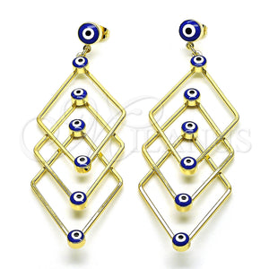 Gold Filled Ring — Long Earring Evil Eye Design Blue Enamel 02. — main product view — SKU 151369 | Oro Laminado anillo — Long Earring Evil Eye diseño Blue Enamel 02. — SKU 151369