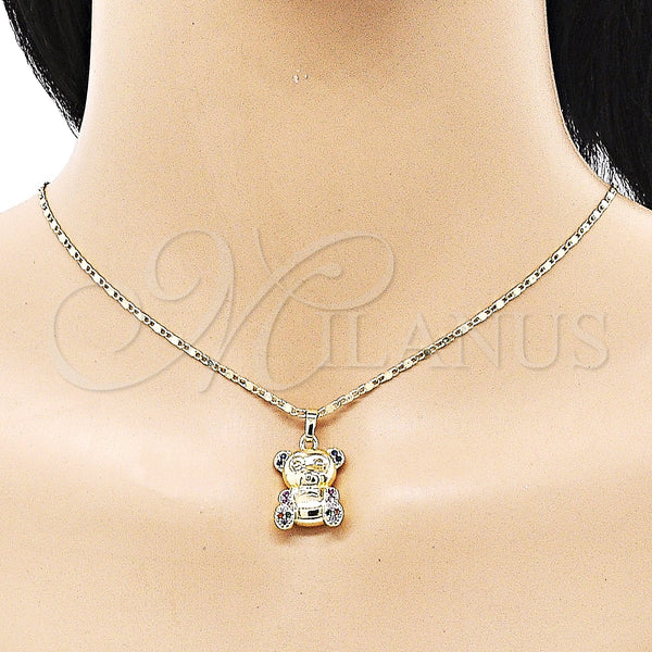 Gold Filled Ring — Earring and Pendant Adult Set Teddy Bear Design — main product view — SKU 151374 | Oro Laminado anillo — Earring and Pendant Adult Set Teddy Bear diseño — SKU 151374