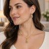 Oro Laminado Earring and Pendant Adult Set, Gold Filled Style Teddy Bear and Heart Design, with Ruby Micro Pave, Polished, Golden Finish, 10.196.0058.1