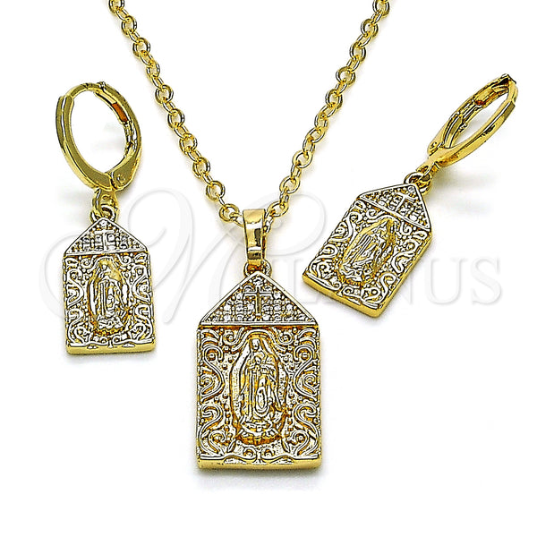 Gold Filled Ring — Earring and Pendant Adult Set Guadalupe and Cross — main product view — SKU 151405 | Oro Laminado anillo — Earring and Pendant Adult Set Guadalupe and cruz — SKU 151405