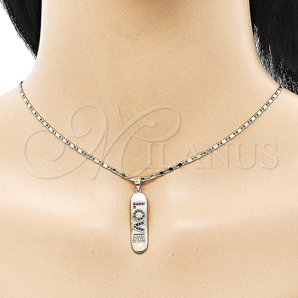 Gold Filled Ring — Earring and Pendant Adult Set Nameplate and Love — alternate product view — SKU 151406 | Oro Laminado anillo — Earring and Pendant Adult Set Nameplate and Love — SKU 151406