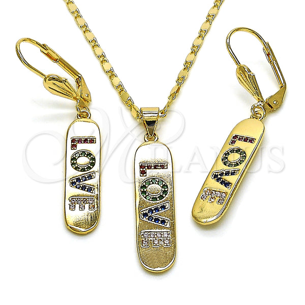 Gold Filled Ring — Earring and Pendant Adult Set Nameplate and Love — main product view — SKU 151406 | Oro Laminado anillo — Earring and Pendant Adult Set Nameplate and Love — SKU 151406