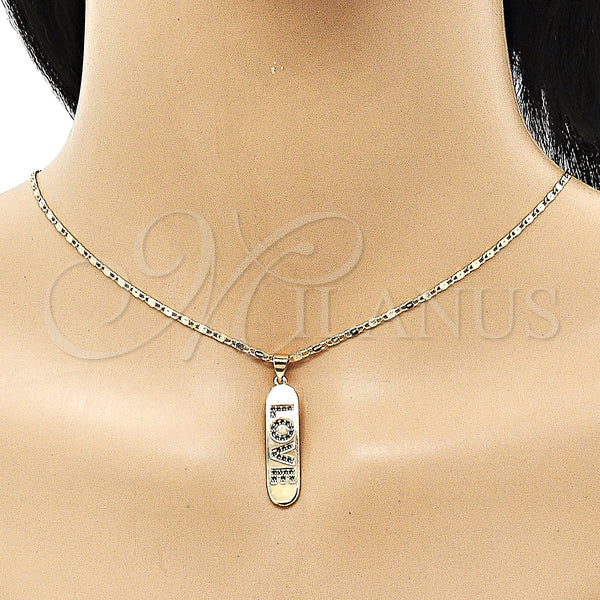 Gold Filled Ring — Earring and Pendant Adult Set Nameplate and Love — alternate product view — SKU 151407 | Oro Laminado anillo — Earring and Pendant Adult Set Nameplate and Love — SKU 151407