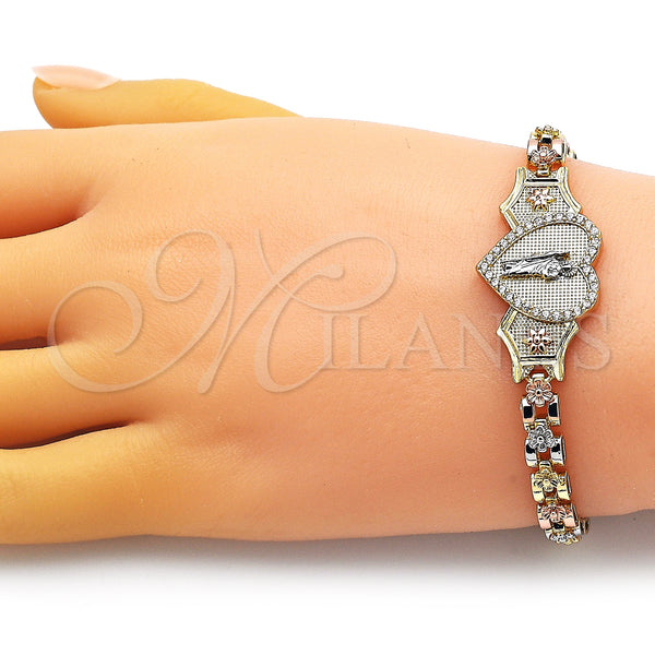 Gold Filled Bracelet — Fancy Bracelet San Judas and Heart Design with — alternate product view — SKU 151421 | Oro Laminado brazalete — elegante Bracelet San Judas and corazón diseño with — SKU 151421