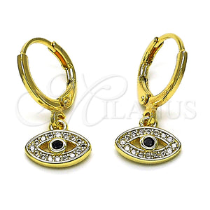 Gold Filled Ring — Dangle Earring Evil Eye Design with White Micro — main product view — SKU 151427 | Oro Laminado anillo — Dangle Earring Evil Eye diseño with blanco Micro — SKU 151427