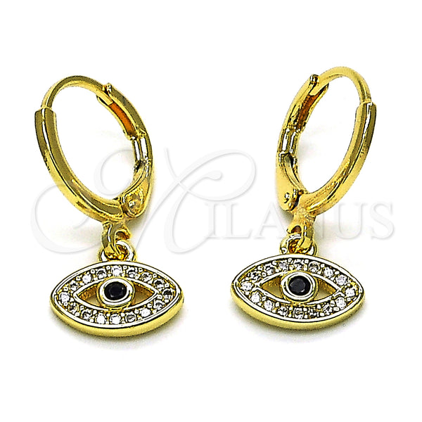 Gold Filled Ring — Dangle Earring Evil Eye Design with White Micro — main product view — SKU 151427 | Oro Laminado anillo — Dangle Earring Evil Eye diseño with blanco Micro — SKU 151427
