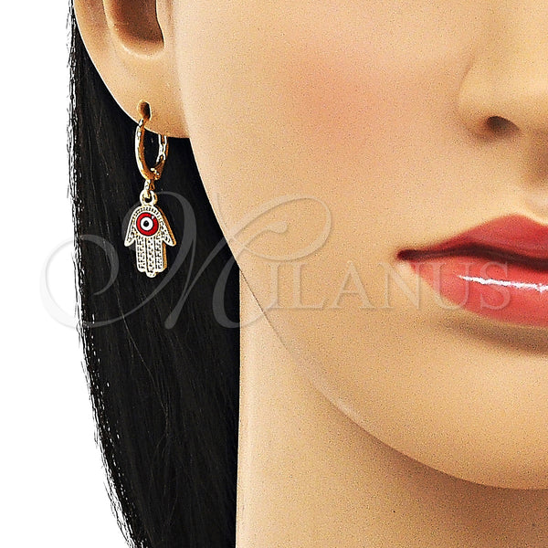 Gold Filled Ring — Dangle Earring Hand of God and Evil Eye — alternate product view — SKU 151431 | Oro Laminado anillo — Dangle Earring Hand of God and Evil Eye — SKU 151431
