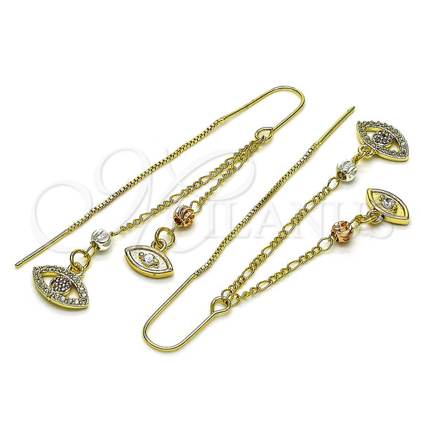 Gold Filled Ring — Threader Earring Evil Eye Design with White and — alternate product view — SKU 151437 | Oro Laminado anillo — Threader Earring Evil Eye diseño with blanco and — SKU 151437