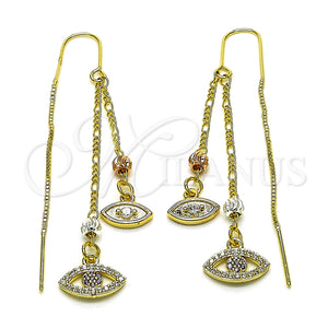 Gold Filled Ring — Threader Earring Evil Eye Design with White and — main product view — SKU 151437 | Oro Laminado anillo — Threader Earring Evil Eye diseño with blanco and — SKU 151437