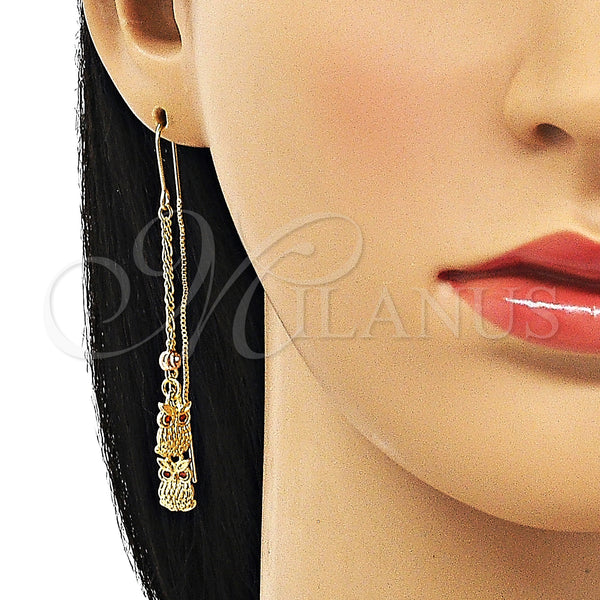 Gold Filled Ring — Threader Earring Owl Design with Garnet Cubic Zirconia — alternate product view — SKU 151440 | Oro Laminado anillo — Threader Earring Owl diseño with Garnet Cubic Zirconia — SKU 151440