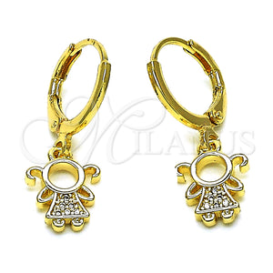 Gold Filled Ring — Dangle Earring Little Girl Design with White Micro — main product view — SKU 151441 | Oro Laminado anillo — Dangle Earring Little Girl diseño with blanco Micro — SKU 151441