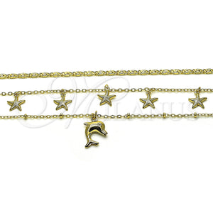 Gold Filled Necklace — Fancy Necklace Dolphin and Star Design Polished 04. — main product view — SKU 151449 | Oro Laminado collar — elegante Necklace Dolphin and estrella diseño pulido 04. — SKU 151449