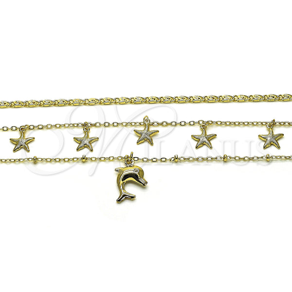 Gold Filled Necklace — Fancy Necklace Dolphin and Star Design Polished 04. — main product view — SKU 151449 | Oro Laminado collar — elegante Necklace Dolphin and estrella diseño pulido 04. — SKU 151449