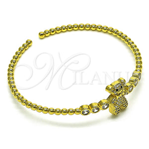 Gold Filled Jewelry — Individual Bangle Teddy Bear Design with White Cubic — main product view — SKU 151462 | Oro Laminado joyería — Individual Bangle Teddy Bear diseño with blanco Cubic — SKU 151462