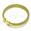 Oro Laminado Individual Bangle, Gold Filled Style Twist Design, Diamond Cutting Finish, Golden Finish, 07.341.0045 (08 MM Thickness, One size fits all)