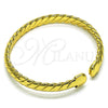Oro Laminado Individual Bangle, Gold Filled Style Twist Design, Diamond Cutting Finish, Golden Finish, 07.341.0048 (07 MM Thickness, One size fits all)