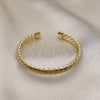 Oro Laminado Individual Bangle, Gold Filled Style Twist Design, Diamond Cutting Finish, Golden Finish, 07.341.0048 (07 MM Thickness, One size fits all)