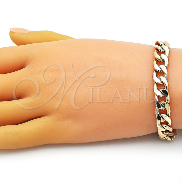 Gold Filled Bracelet — Necklace and Bracelet Curb Design Polished 06. — alternate product view — SKU 151498 | Oro Laminado brazalete — Necklace and Bracelet Curb diseño pulido 06. — SKU 151498