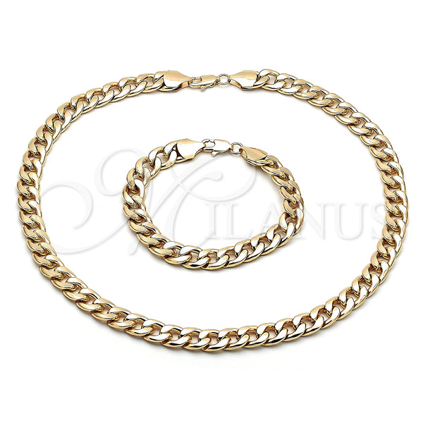 Gold Filled Bracelet — Necklace and Bracelet Curb Design Polished 06. — main product view — SKU 151498 | Oro Laminado brazalete — Necklace and Bracelet Curb diseño pulido 06. — SKU 151498