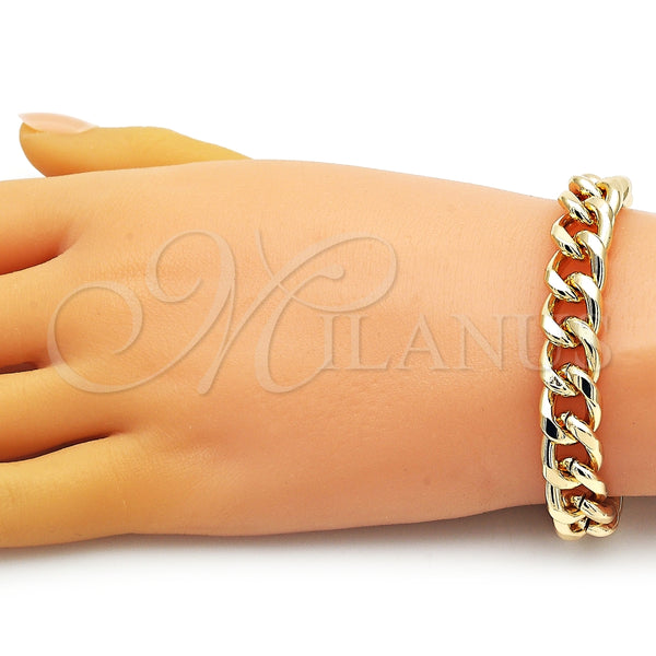 Gold Filled Bracelet — Necklace and Bracelet Concave Cuban Design Polished 06. — alternate product view — SKU 151499 | Oro Laminado brazalete — Necklace and Bracelet Concave Cuban diseño pulido 06. — SKU 151499