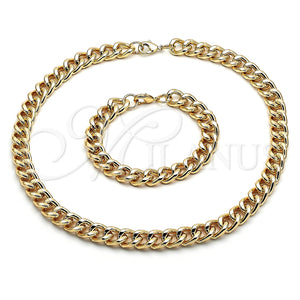 Gold Filled Bracelet — Necklace and Bracelet Concave Cuban Design Polished 06. — main product view — SKU 151499 | Oro Laminado brazalete — Necklace and Bracelet Concave Cuban diseño pulido 06. — SKU 151499