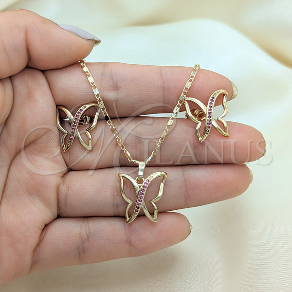 Gold Filled Ring — Earring and Pendant Adult Set Butterfly Design with — alternate product view — SKU 151506 | Oro Laminado anillo — Earring and Pendant Adult Set Butterfly diseño with — SKU 151506