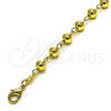 Oro Laminado Fancy Anklet, Gold Filled Style Ball Design, Polished, Golden Finish, 03.63.2178.10 (06 MM Thickness, 10 Inches Length)