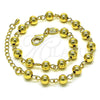 Oro Laminado Fancy Anklet, Gold Filled Style Ball Design, Polished, Golden Finish, 03.63.2178.10 (06 MM Thickness, 10 Inches Length)