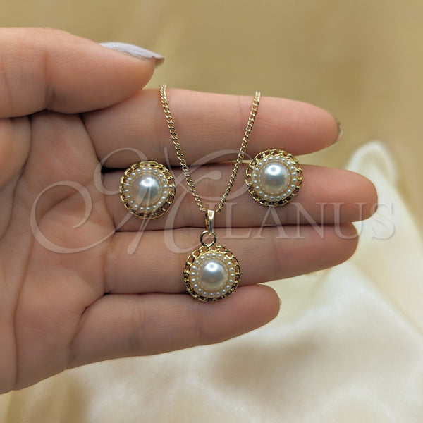Gold Filled Ring — Earring and Pendant Adult Set Flower Design with — alternate product view — SKU 151514 | Oro Laminado anillo — Earring and Pendant Adult Set flor diseño with — SKU 151514