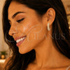 Oro Laminado Stud Earring, Gold Filled Style Heart Design, with Ivory Pearl, Polished, Golden Finish, 02.379.0028