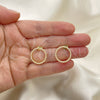 Oro Laminado Stud Earring, Gold Filled Style with Ivory Pearl, Polished, Golden Finish, 02.379.0034