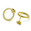 Oro Laminado Stud Earring, Gold Filled Style with Ivory Pearl, Polished, Golden Finish, 02.379.0034