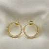 Oro Laminado Stud Earring, Gold Filled Style with Ivory Pearl, Polished, Golden Finish, 02.379.0034