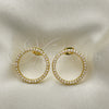 Oro Laminado Stud Earring, Gold Filled Style with Ivory Pearl, Polished, Golden Finish, 02.379.0034