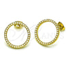 Oro Laminado Stud Earring, Gold Filled Style with Ivory Pearl, Polished, Golden Finish, 02.379.0034
